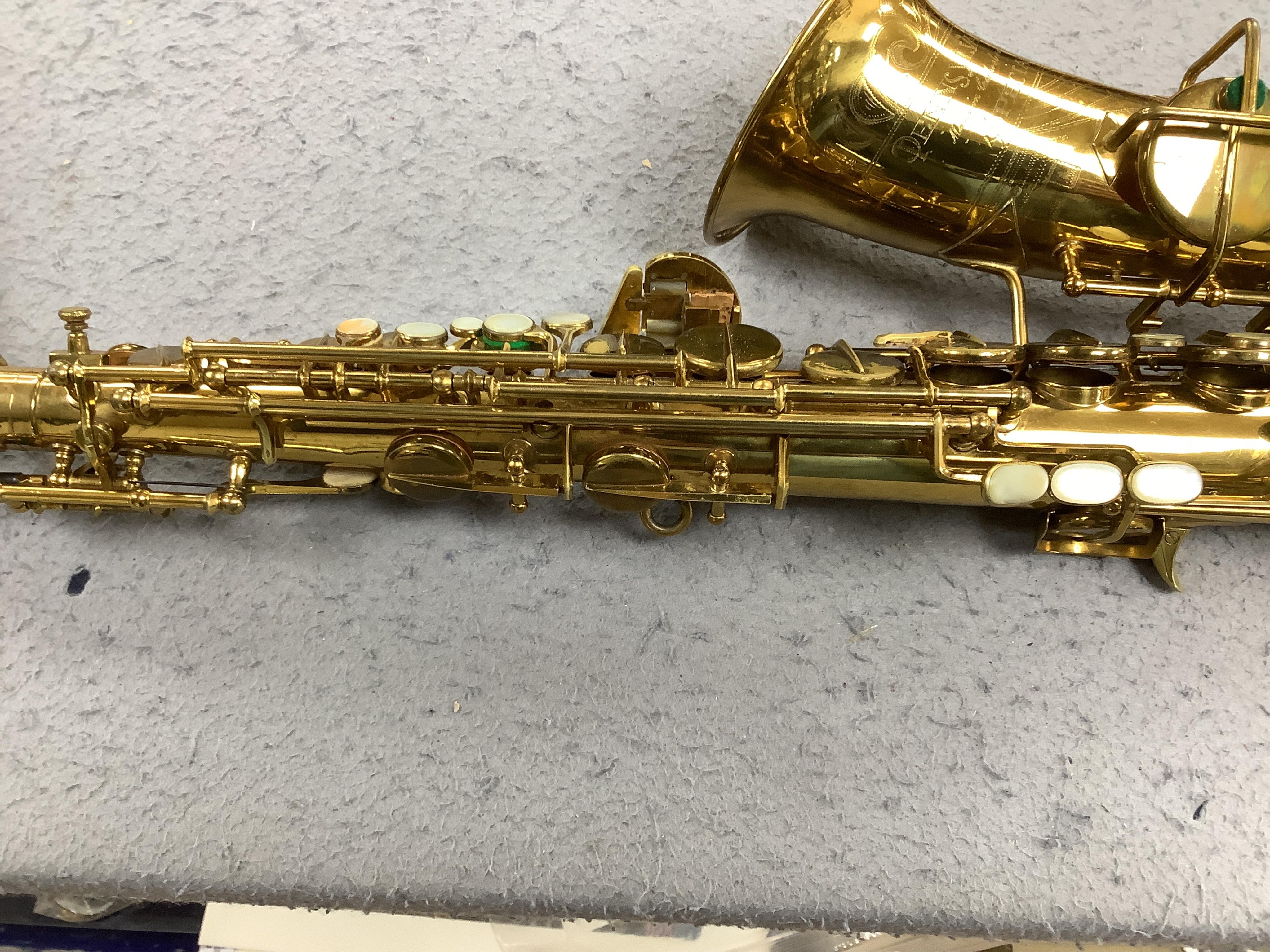 A cased Pennsylvania Special alto saxophone (pads are understood to have been replaced). Condition - fair to good.